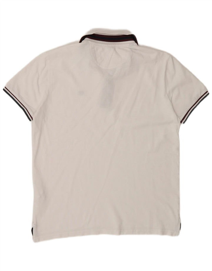 Camisa polo masculina de manga curta Champion pequena de algodão branco