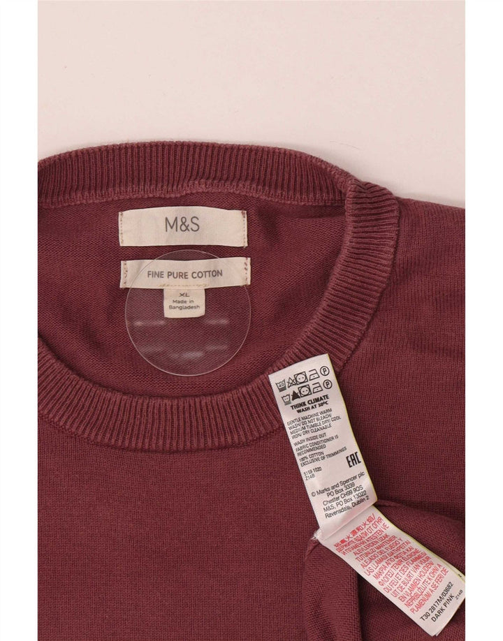 Suéter masculino Marks & Spencer com gola redonda XL algodão rosa