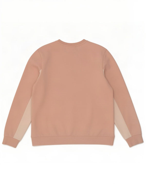 Fila moletom gráfico feminino jumper UK 16 grande algodão colorblock rosa