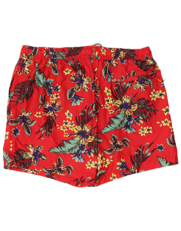 Shorts de natação masculino SUPERDRY 2XL poliéster floral vermelho