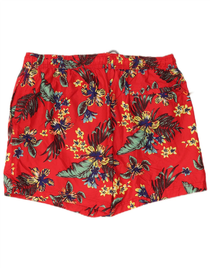 Shorts de natação masculino SUPERDRY 2XL poliéster floral vermelho