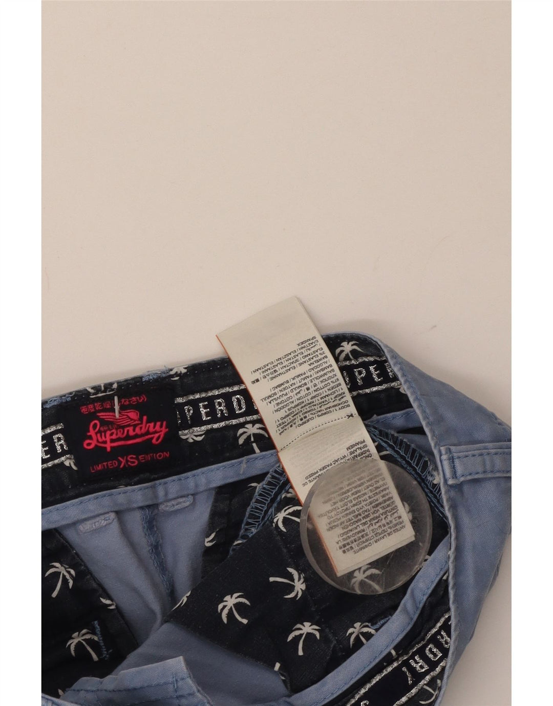 Shorts Chino Masculino Superdry XS W30 Azul Algodão