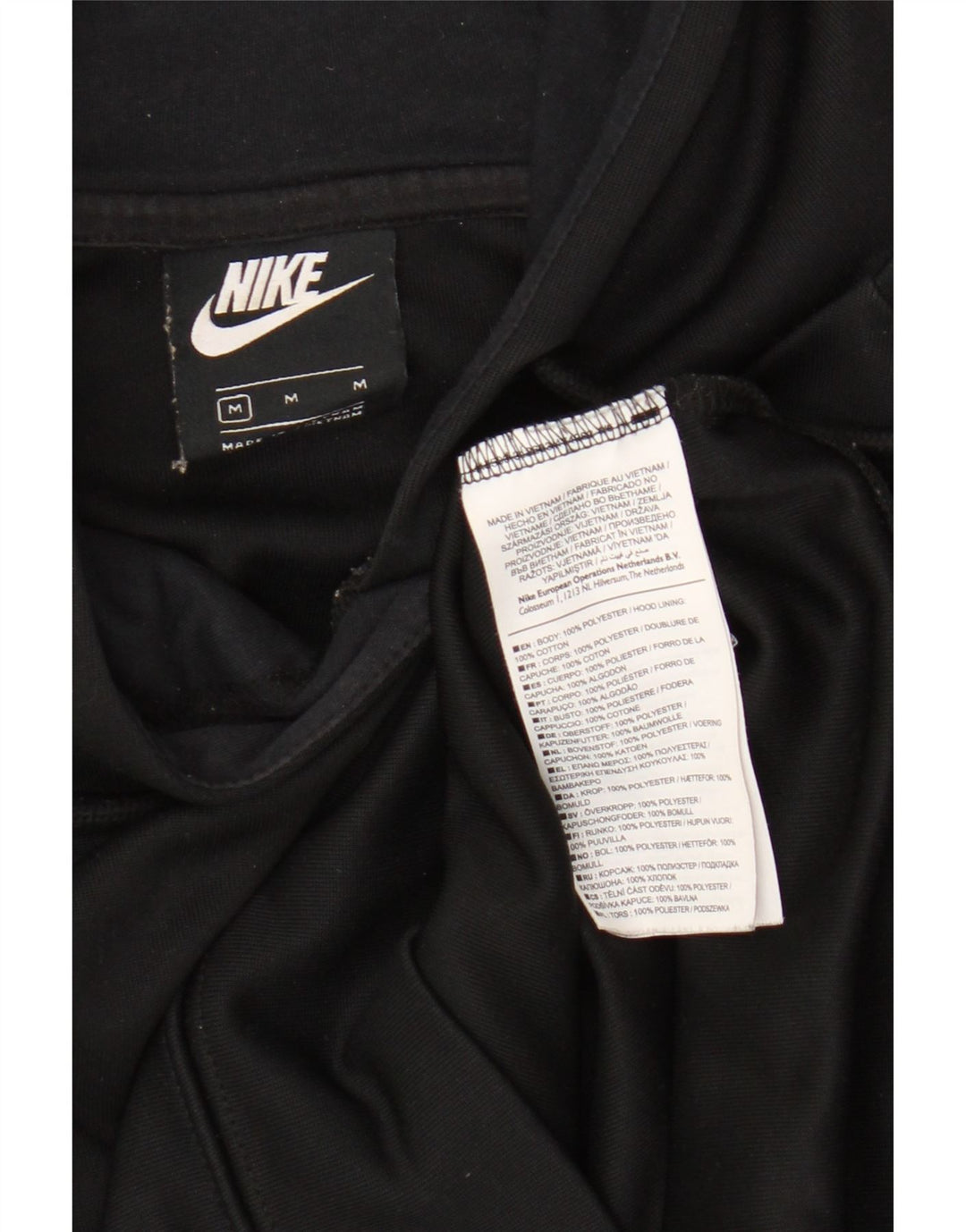Jumper com capuz Nike feminino gráfico oversized UK 14 médio preto poliéster