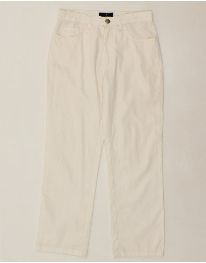 TRUSSARDI Womens Straight Cropped Trousers W24 L25 White Cotton Vintage Trussardi and Second-Hand Trussardi from Messina Hembry 