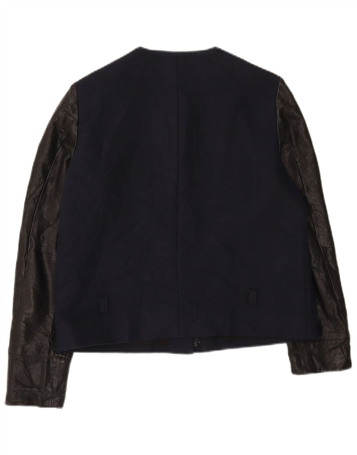 Cos Jaqueta Blazer Feminina EU 40 Médio Azul Marinho Colourblock Algodão