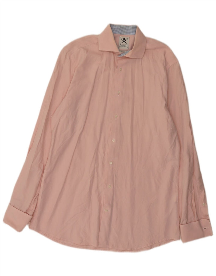 Camisa formal masculina Hackett sob medida tamanho 15 39 algodão rosa médio