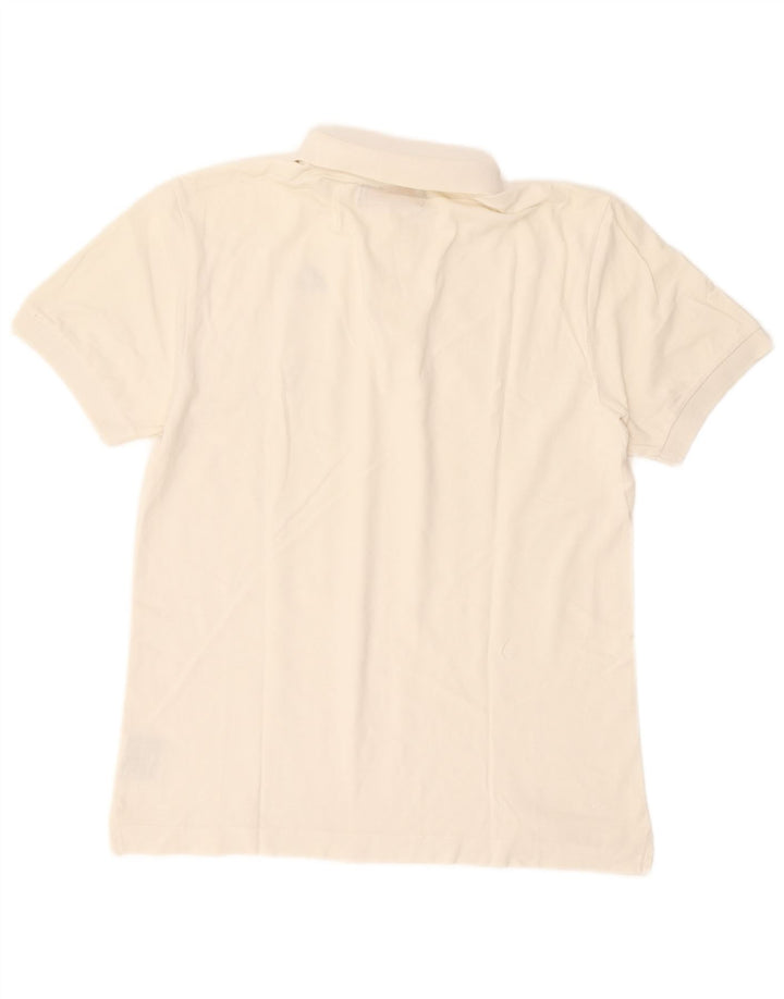 Camisa polo masculina Kappa de algodão branco médio