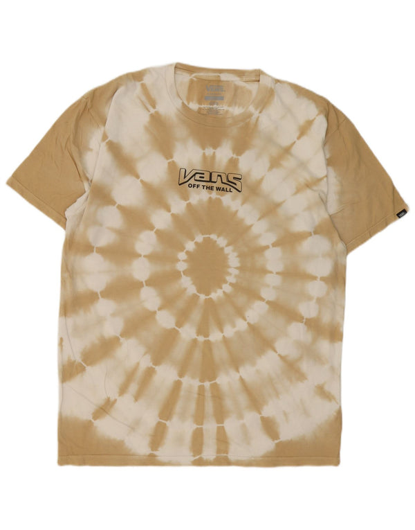 Camiseta Vans Masculina Classic Fit Graphic Top Grande Bege Tie Dye Algodão