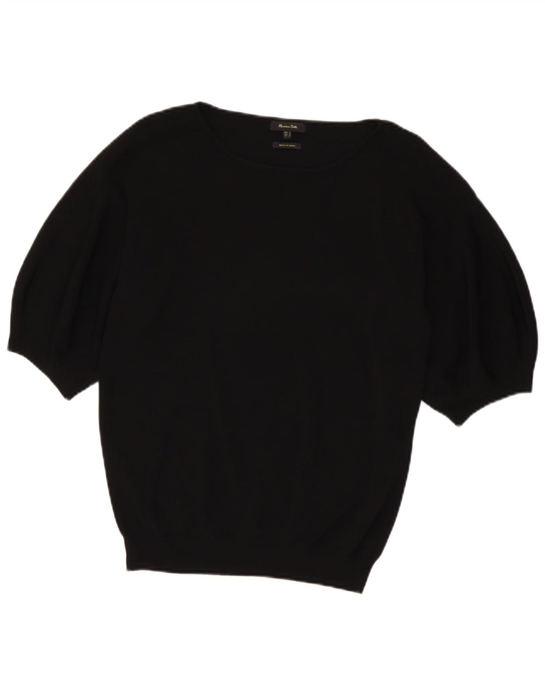 Suéter feminino Massimo Dutti com gola canoa Reino Unido 10 pequeno preto