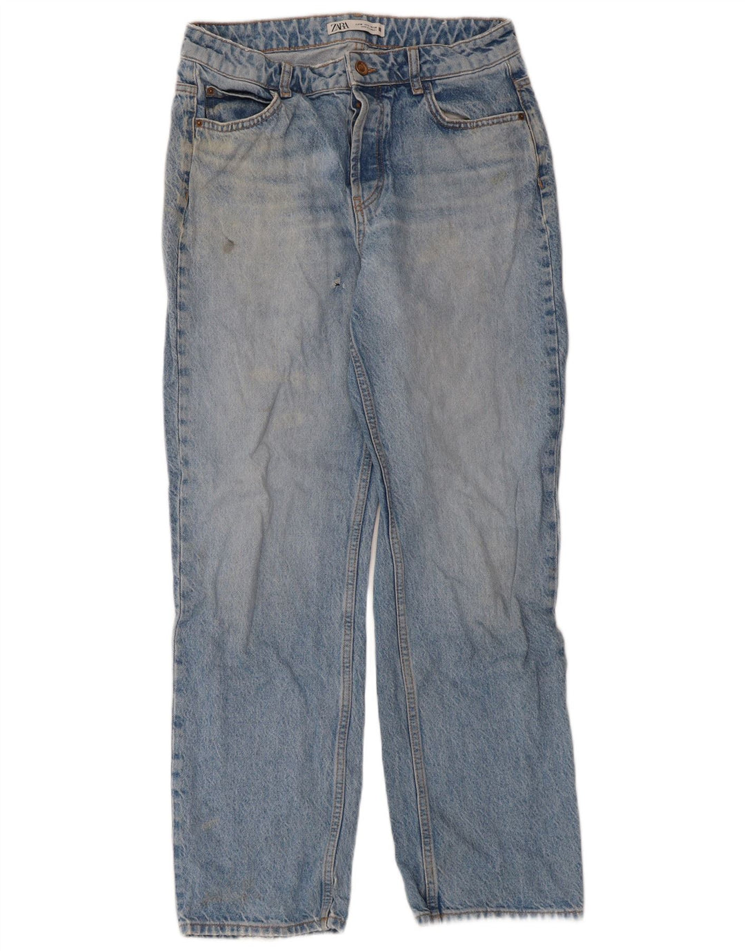 Calça jeans reta feminina Zara EU 38 pequena W28 L28 azul
