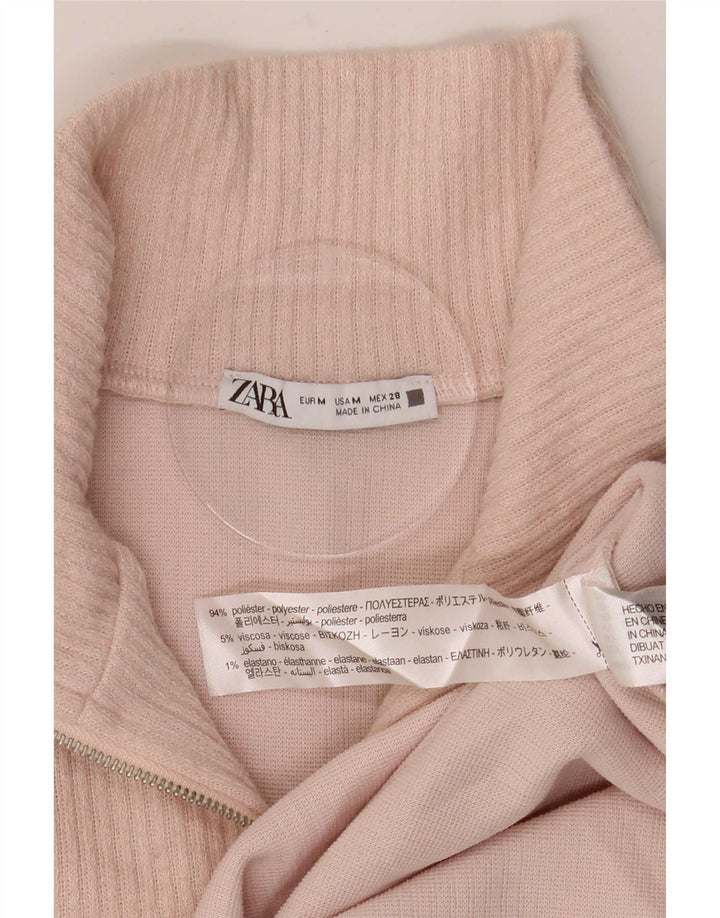 Vestido feminino Zara UK 14 poliéster rosa médio