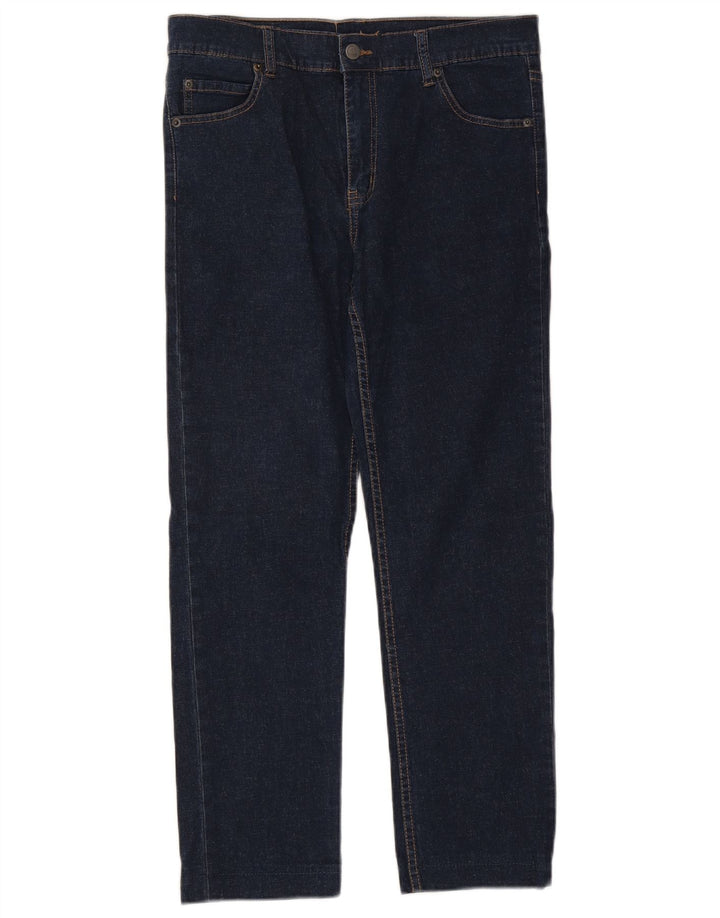 Jeans retos femininos baratos de segunda-feira W34 L26 algodão azul marinho