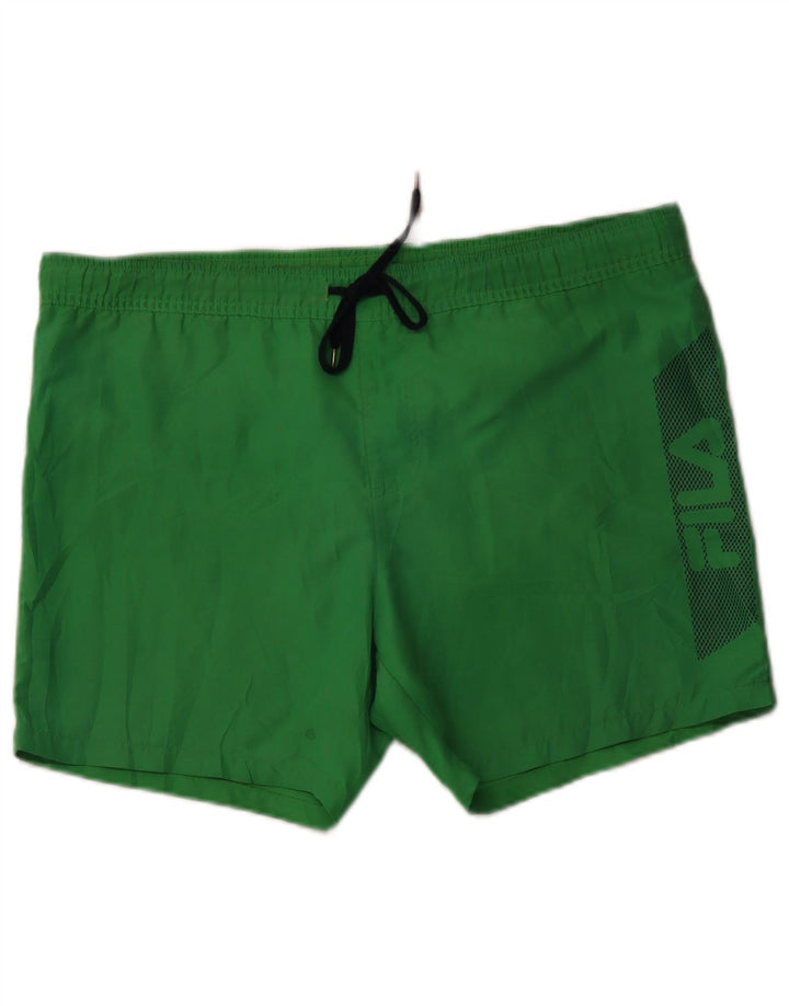 Shorts de natação masculino FILA Graphic verde médio poliéster