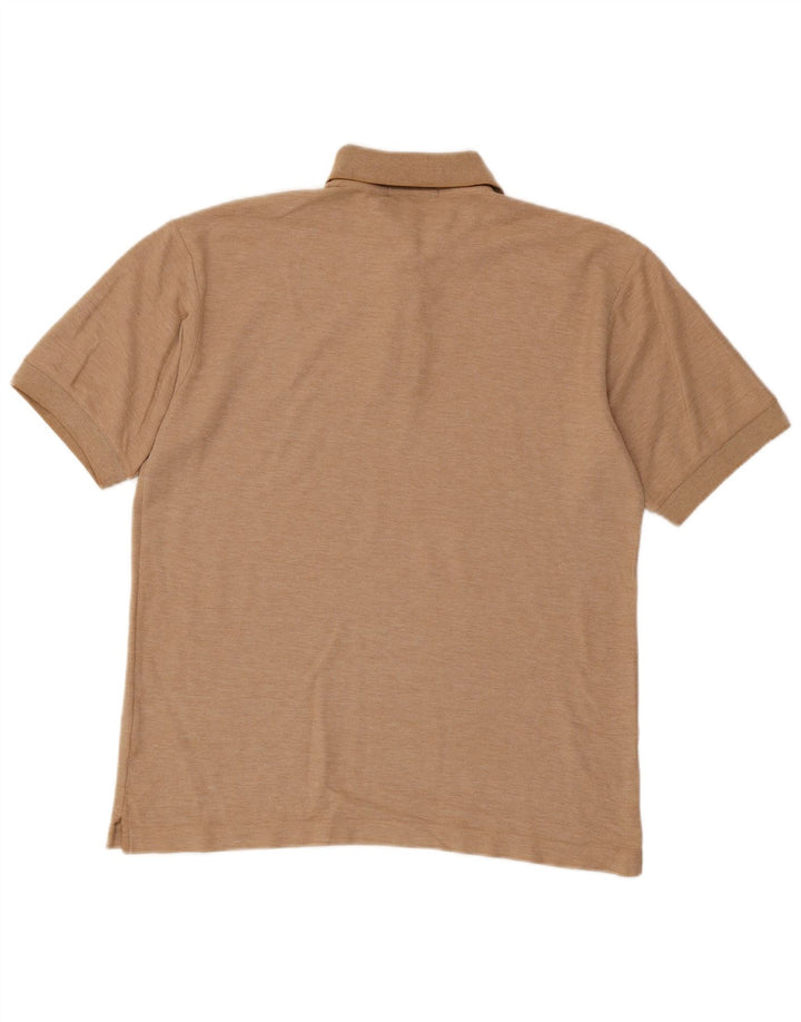 Camisa polo masculina FILA IT 48 algodão manchado marrom médio