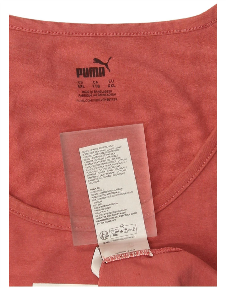 Puma masculino gráfico colete top 2XL algodão rosa