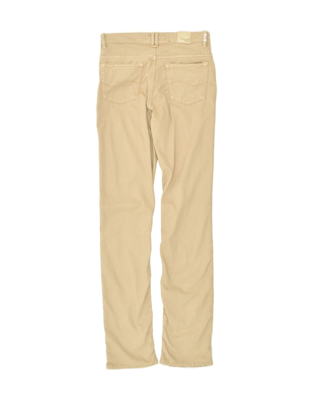 TRUSSARDI Womens Slim Casual Trousers W26 L32 Beige Cotton | Vintage Trussardi | Thrift | Second-Hand Trussardi | Used Clothing | Messina Hembry 