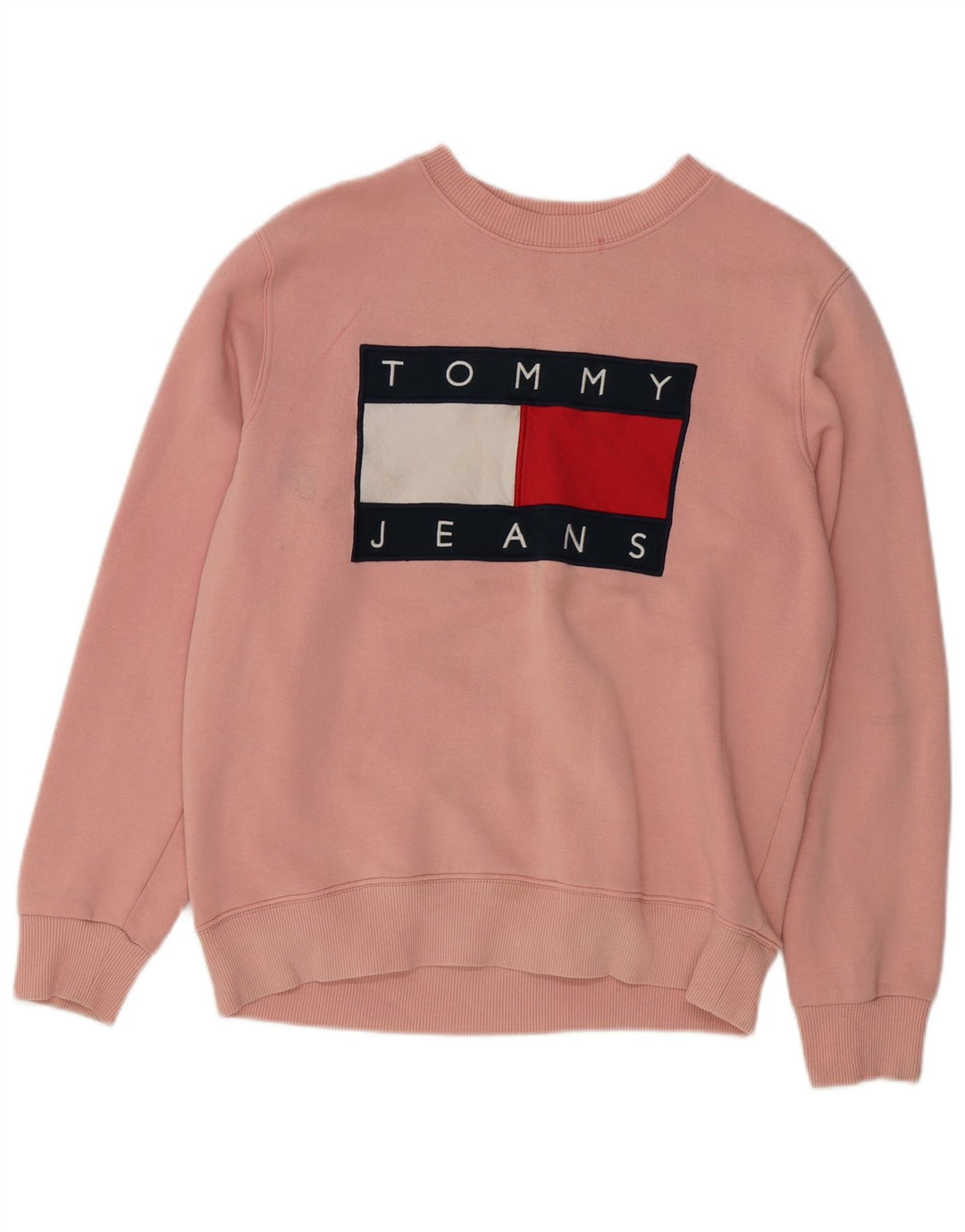 Suéter gráfico feminino TOMMY HILFIGER Reino Unido 14 algodão rosa médio