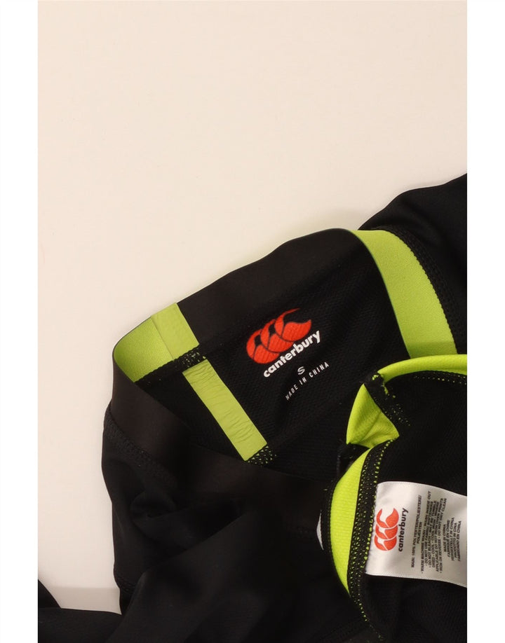 Camiseta masculina Canterbury IRFU com estampa gráfica pequena de poliéster geométrico preto