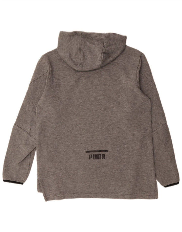 PUMA Mens Hoodie Jumper Pequeno Algodão Cinza