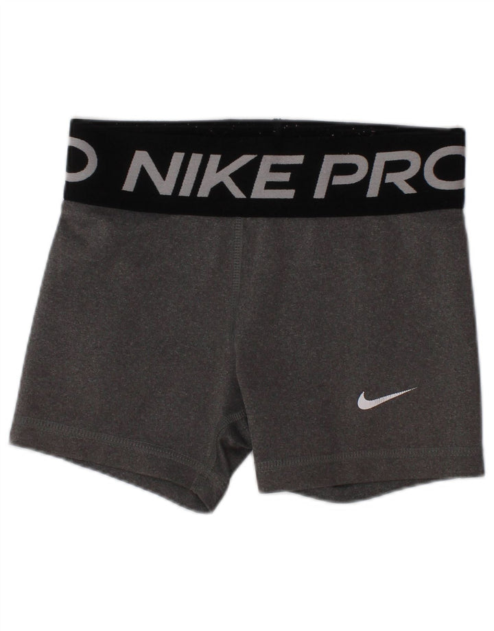 Shorts esportivos gráficos NIKE para meninas Dri Fit 6-7 anos XS cinza poliéster