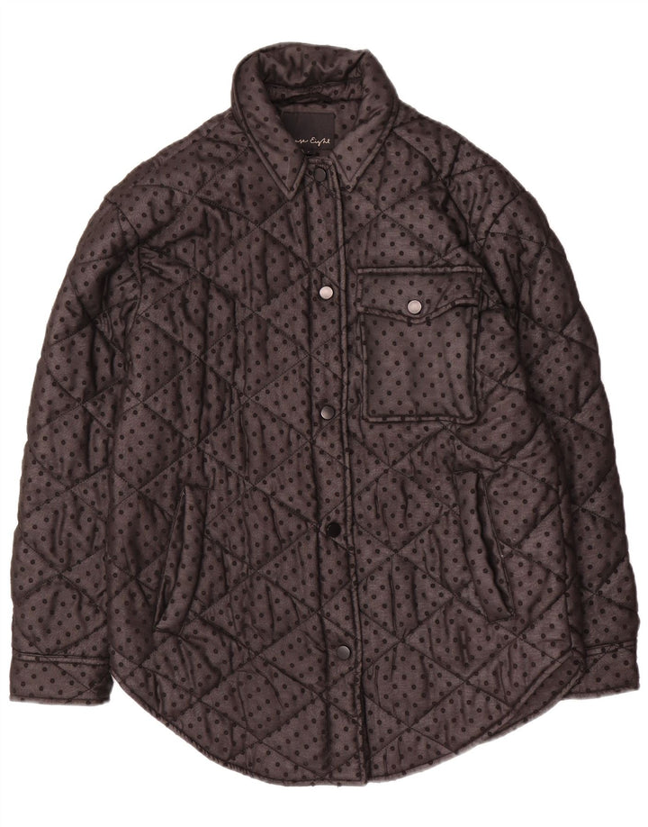 Fase Oito Jaqueta acolchoada feminina de grandes dimensões UK 8 Small Black Spotted