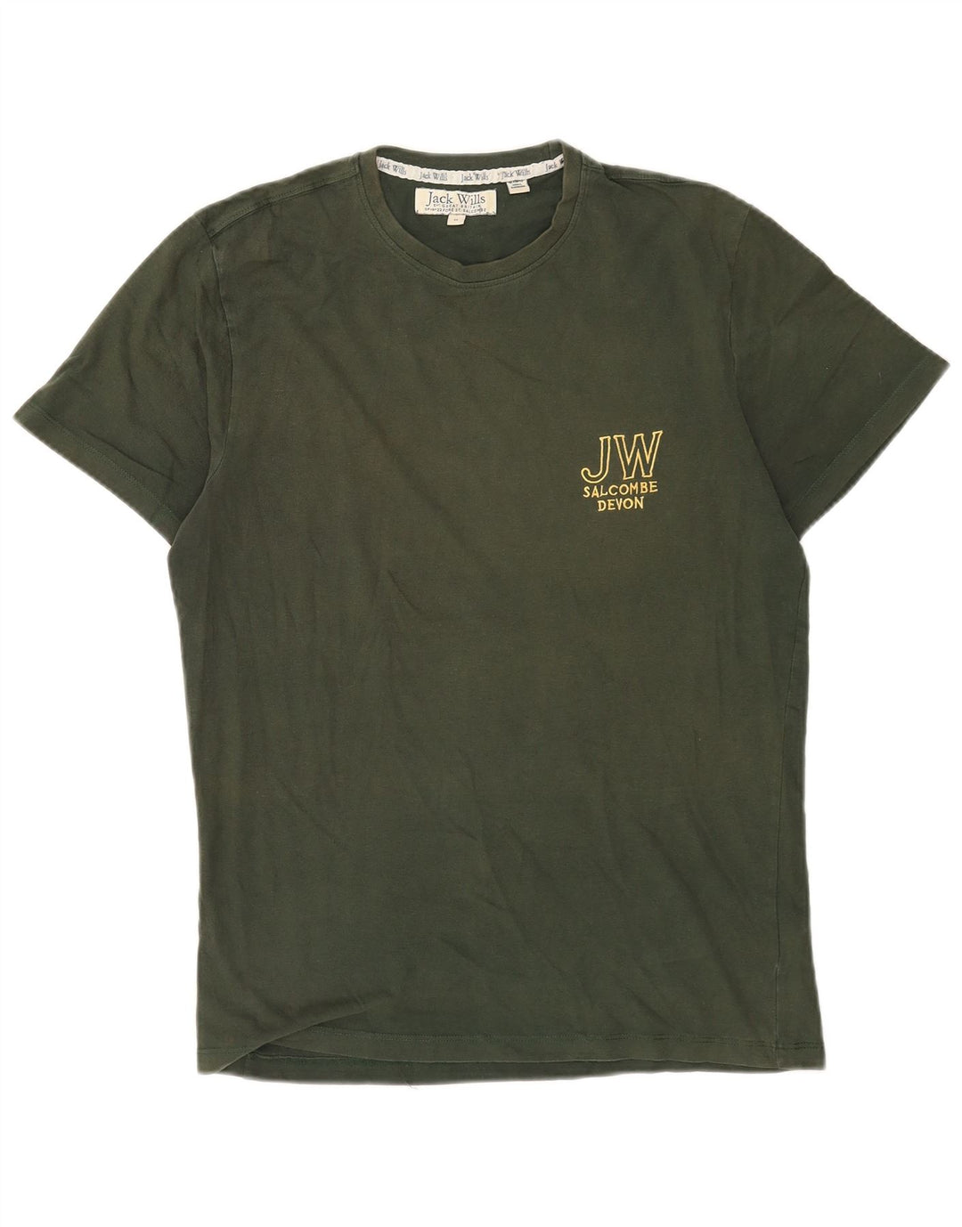 Camiseta gráfica masculina Jack Wills Top médio algodão cáqui