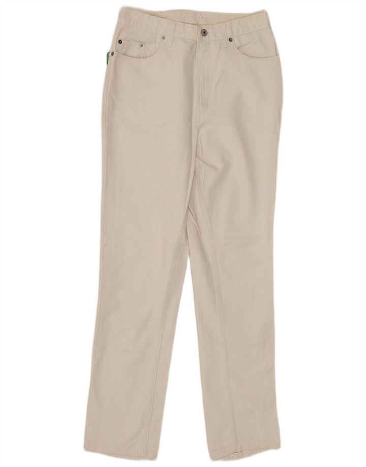 Calça jeans feminina BENETTON W32 L30 algodão branco