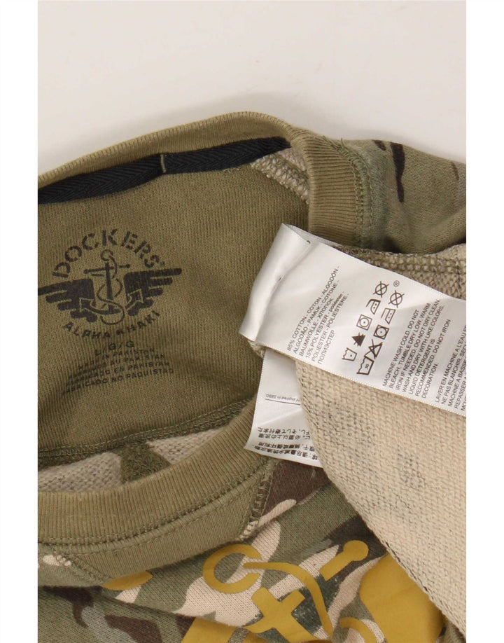 Dockers moletom gráfico masculino jumper grande verde camuflagem exército