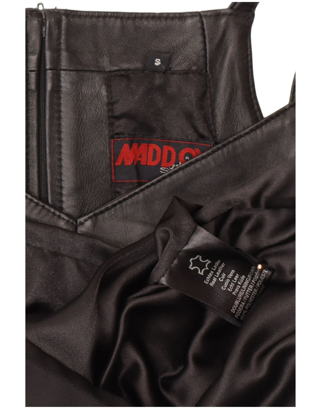 Vestido feminino MADDOX sem mangas com bainha de couro Reino Unido 10 pequeno couro preto
