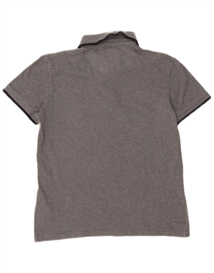 Camisa polo masculina Bikkembergs grande algodão cinza