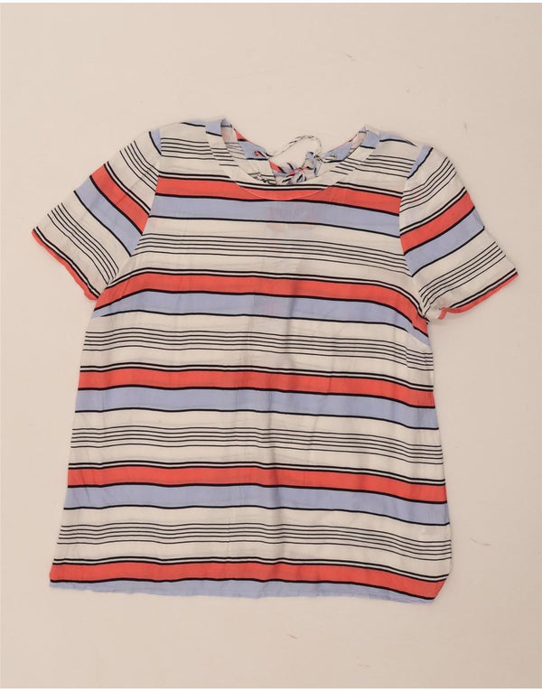 Blusa feminina Oasis UK 16 grande viscose listrada multicolorida