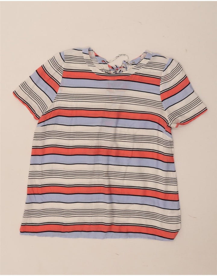 Blusa feminina Oasis UK 16 grande viscose listrada multicolorida