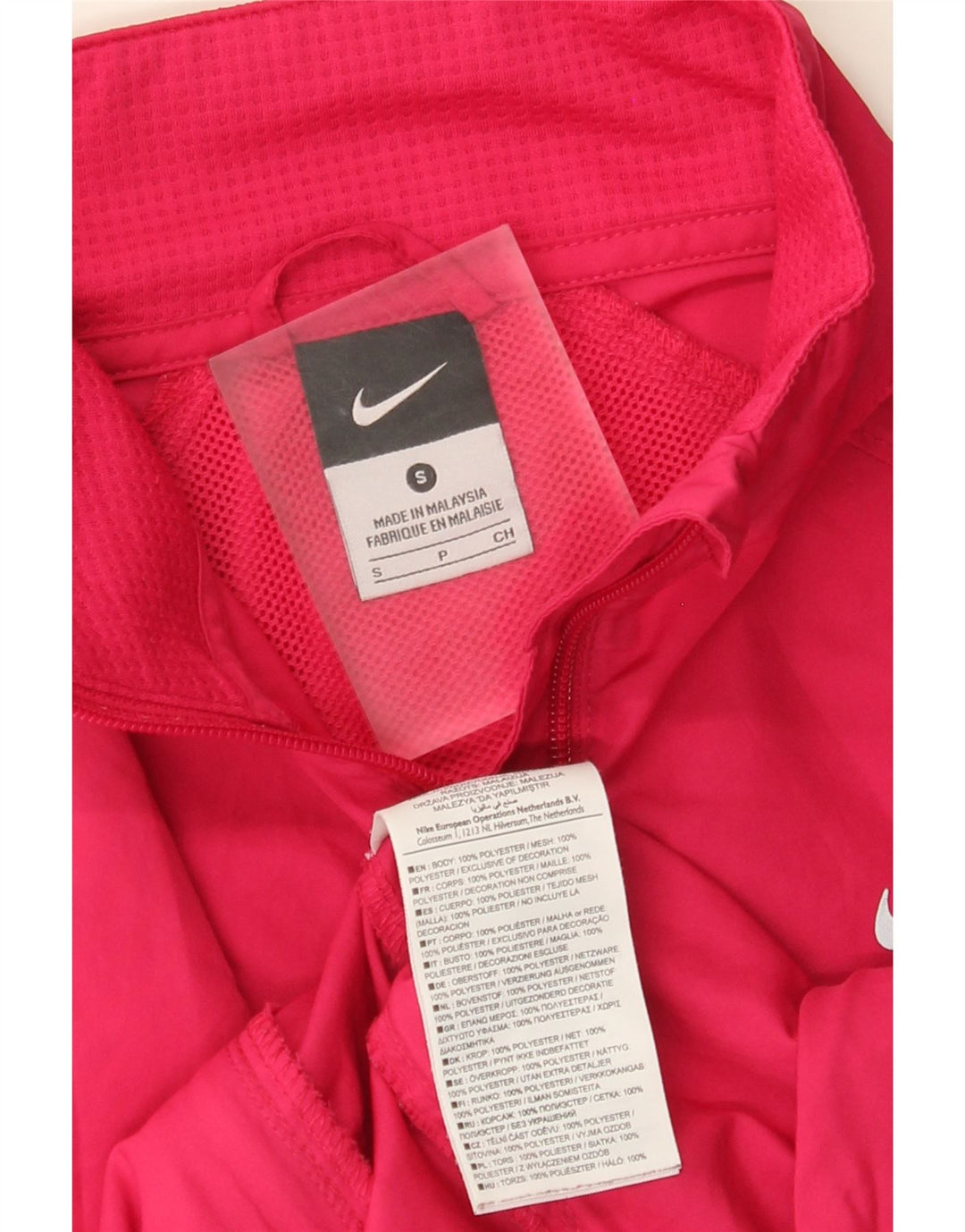 NIKE Womens Tracksuit Top Jacket UK 10 Pequeno Poliéster Vermelho