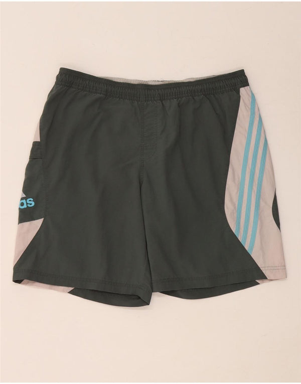 ADIDAS Mens Graphic Sport Shorts Médio Cáqui Colourblock Poliamida