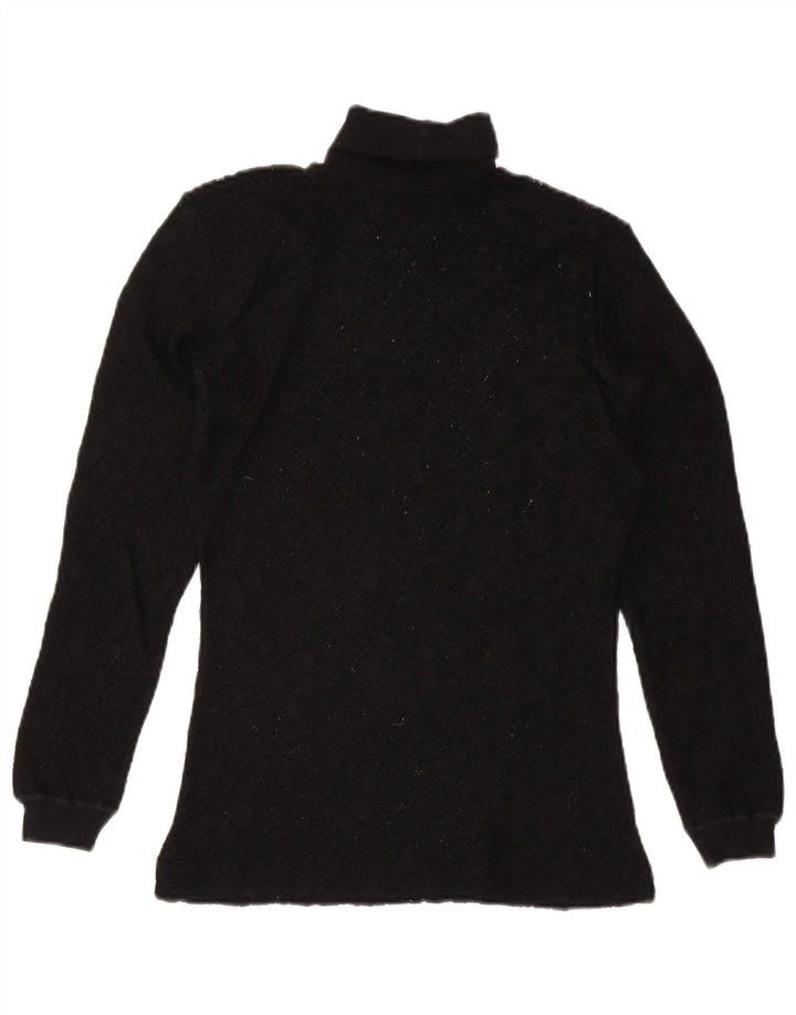 Top de malha feminino vintage manga comprida Reino Unido 8 pequeno vermelho