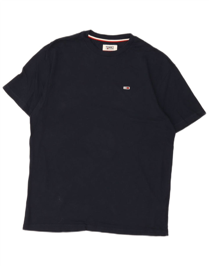 Camiseta masculina Tommy Hilfiger top pequeno algodão azul marinho