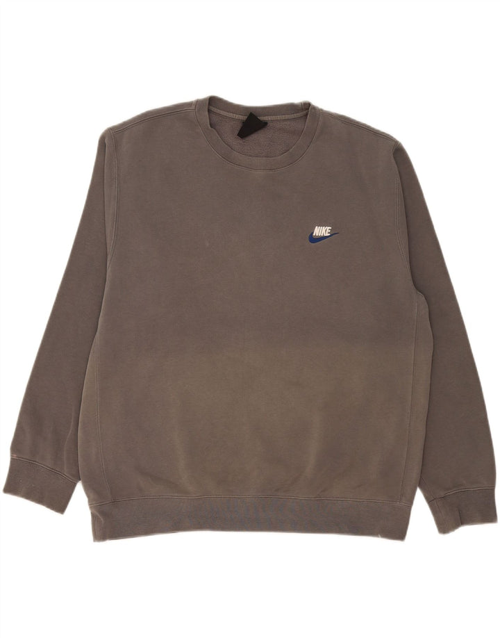 Nike moletom masculino jumper grande algodão cinza