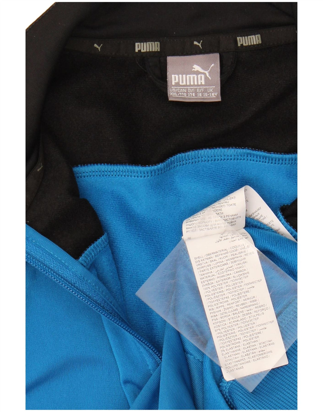 Jaqueta Puma Meninos Treino Top 15-16 Anos Azul Colorblock Poliéster