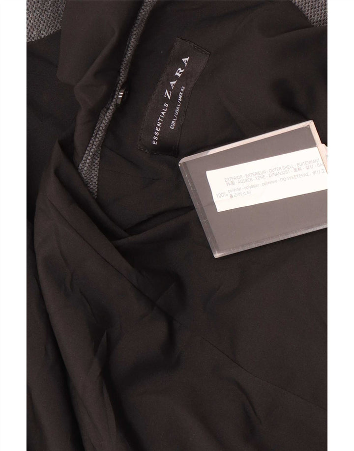Jaqueta blazer masculina Zara com 2 botões UK 40 poliéster cinza grande