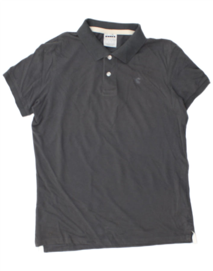 Camisa polo masculina Diadora algodão cinza médio