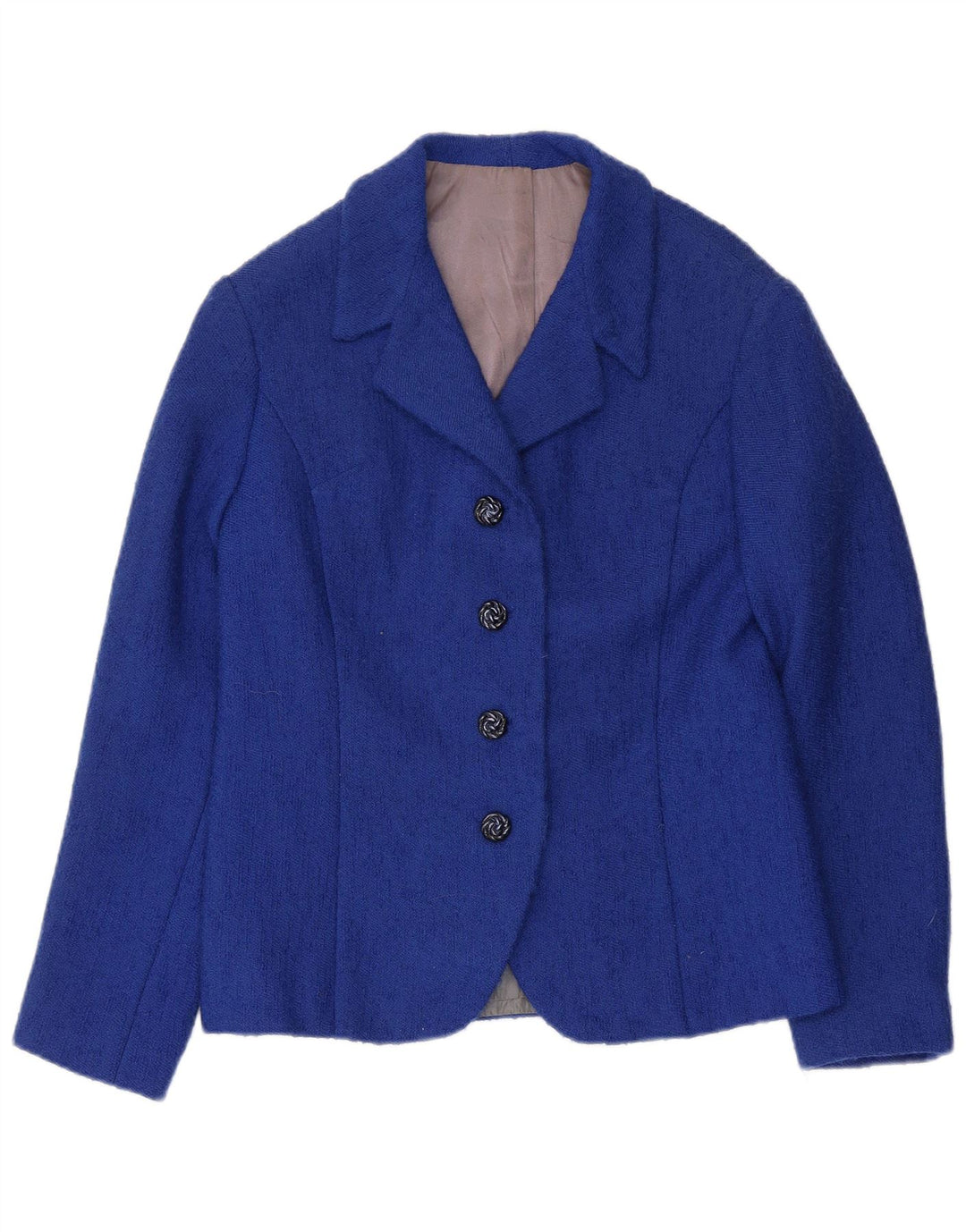 Jaqueta blazer feminina VINTAGE com 4 botões Reino Unido 12 azul médio