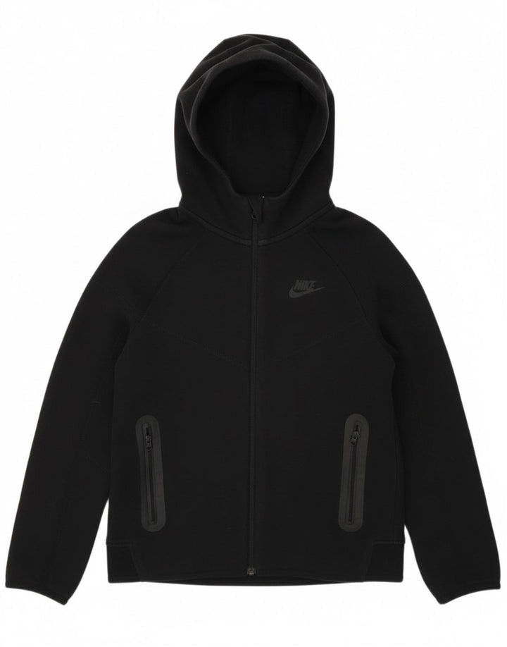 Suéter Nike Boys Zip com capuz 10-11 anos médio preto algodão