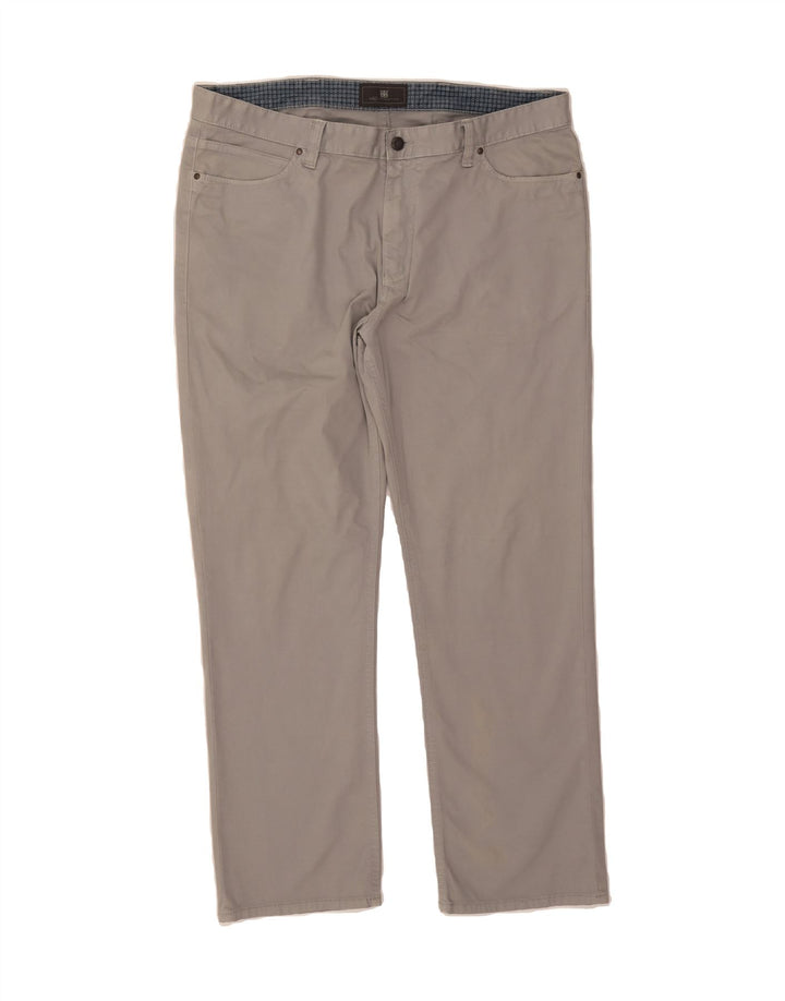 MARKS & SPENCER Mens Straight Casual Trousers W38 L29 Grey Cotton Vintage Marks & Spencer and Second-Hand Marks & Spencer from Messina Hembry 