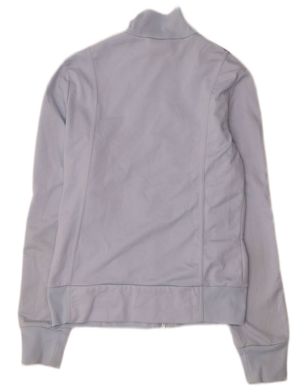 Adidas Womens Tracksuit Top Jacket UK 12 Médio Azul Poliéster