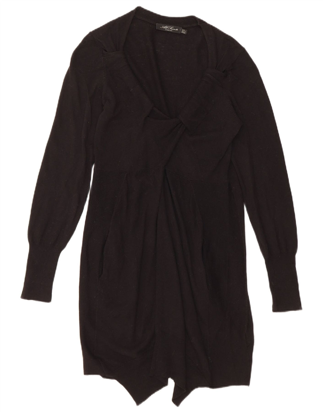 Vestido jumper feminino All Saints Reino Unido 10 pequeno de lã preta