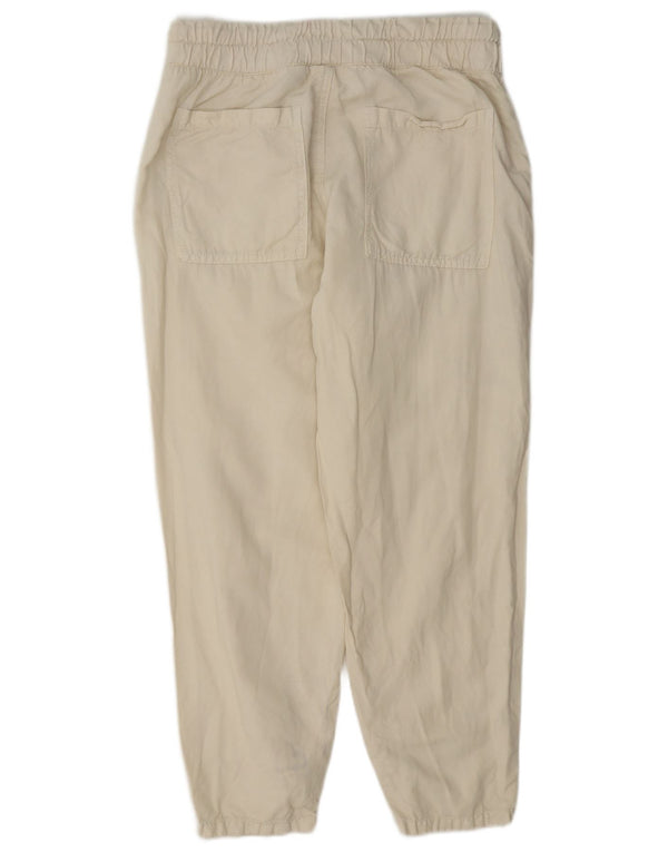 Calça jogger feminina Zara pequena W26 L25 linho bege