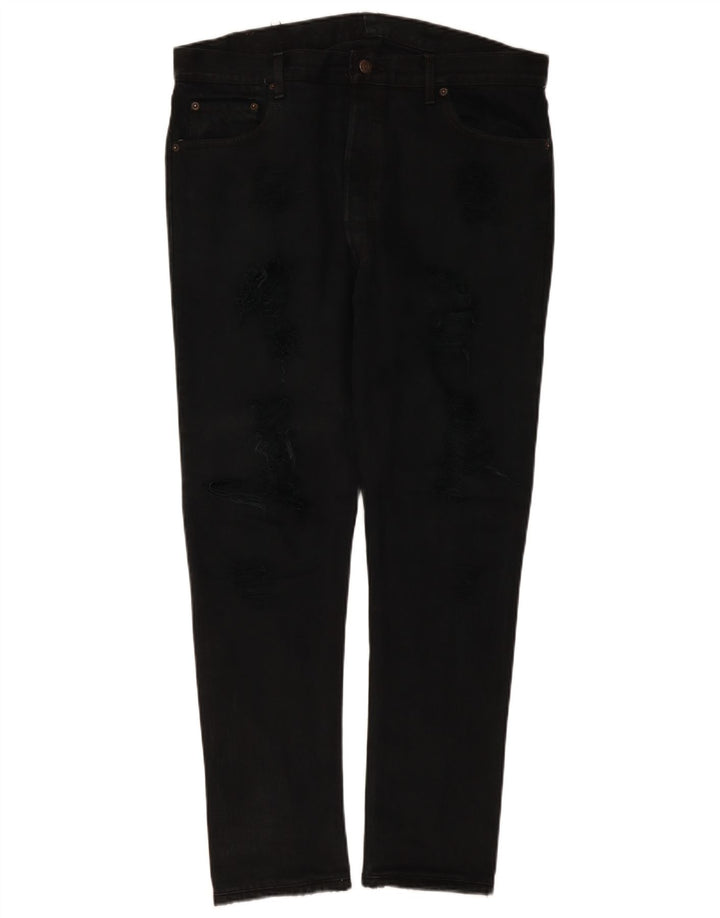 Calça jeans feminina Levi's desgastada W38 L30 preta