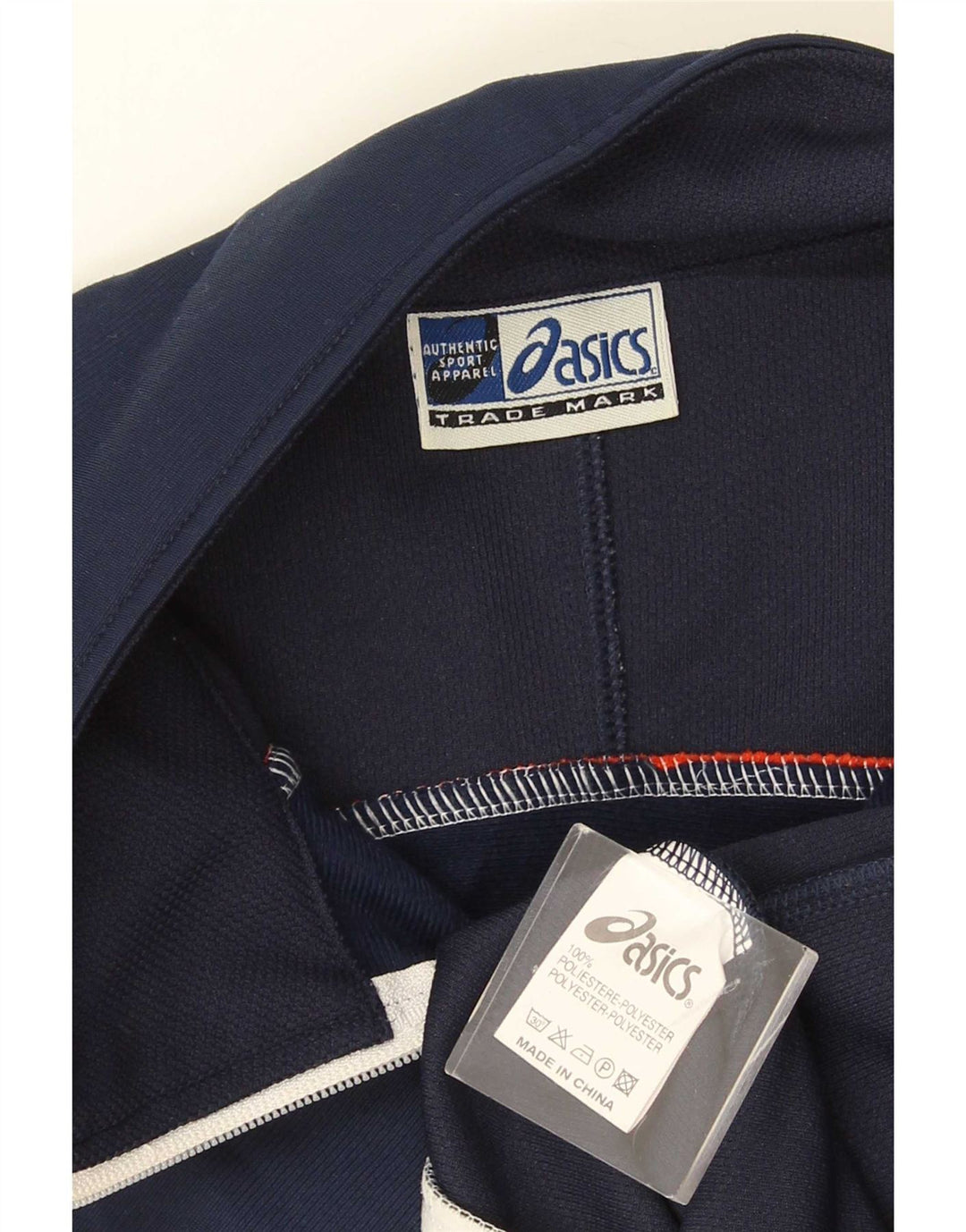 Asics Mens Tracksuit Top Jacket Grande Azul Marinho Colourblock Poliéster