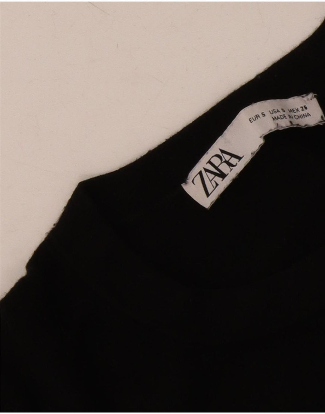 Zara Suéter feminino com gola redonda e gola redonda, preto pequeno, 10