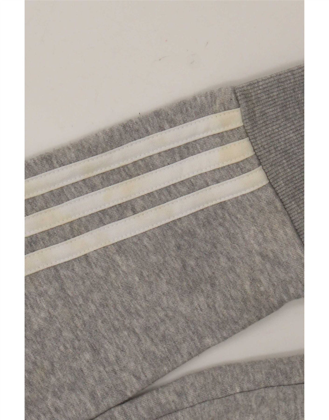 Adidas masculino zip moletom com capuz cinza médio manchado